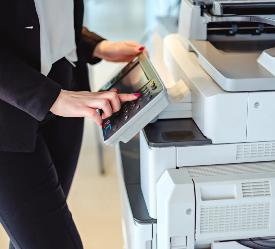 Person using a printer